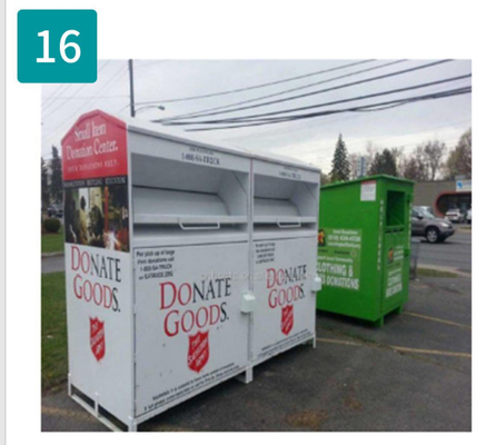 Compartimientos de la caja del descenso de la donación de la ropa 1m m del metal/botes de basura durables