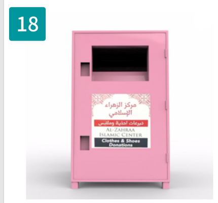 El candado que recicla los zapatos viejos de la donación de la ropa del compartimiento de almacenamiento plancha rosa cuadrado